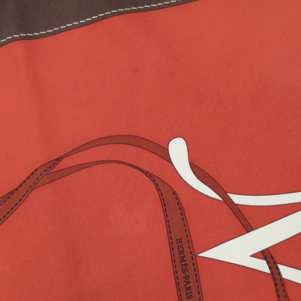 HERMES Authentic Brown Silk Scarf - Picture 7 of 7